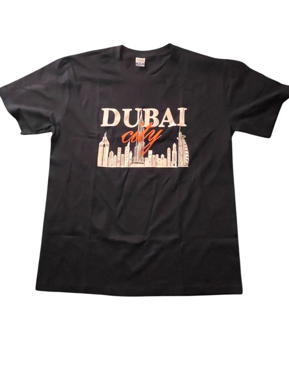 Dubai City Black Graphic T-Shirt M Cotton Casual Unisex By Sunwin